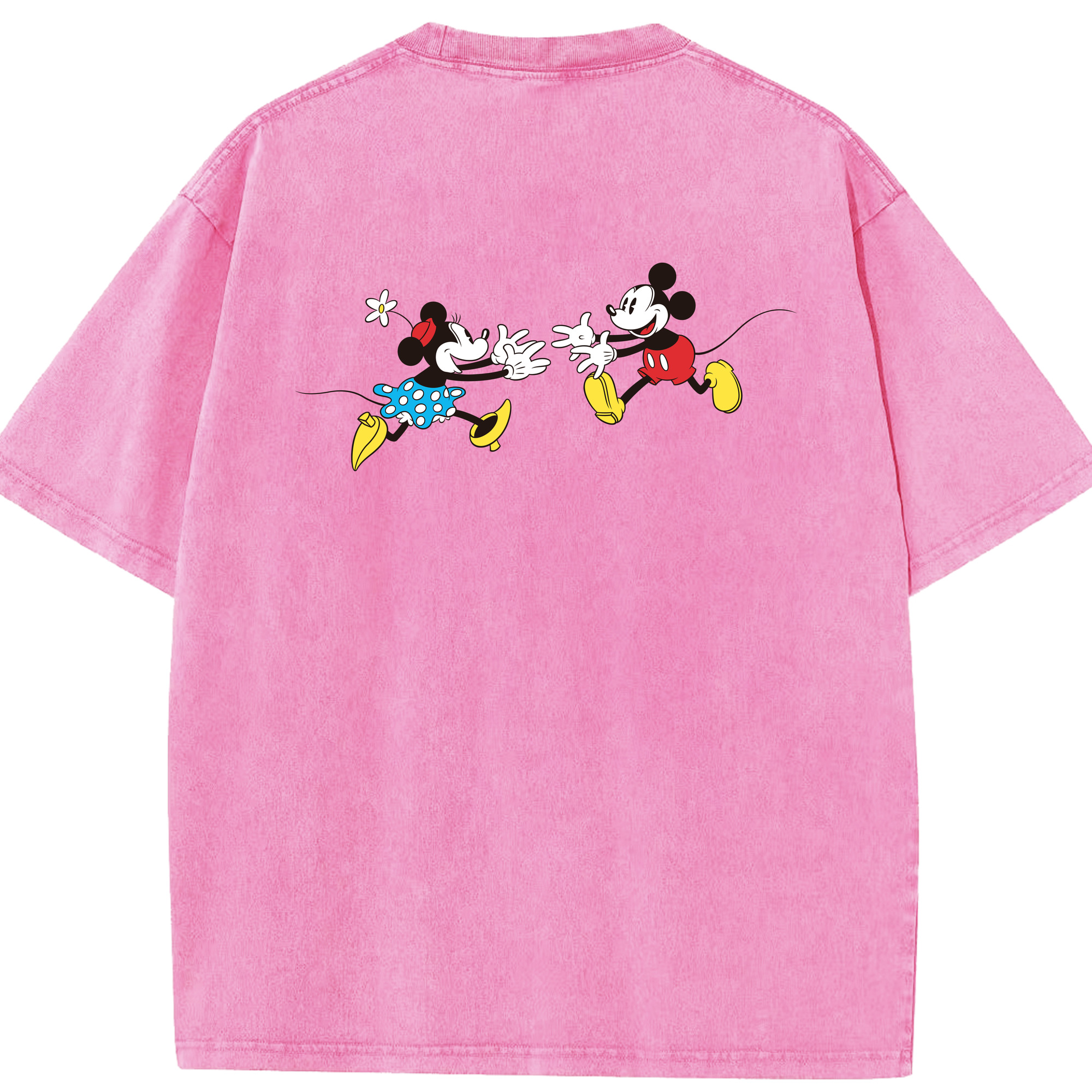 （画像用） ミッキーマウス Mickey Mouse 綿100% ヴィンテージ風 半袖Tシャツ（背面プリント）